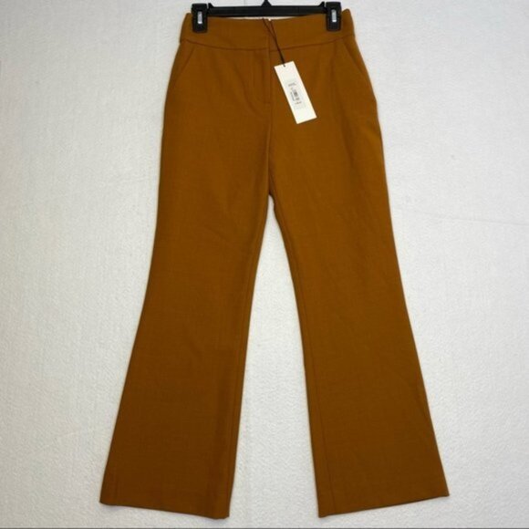 NWT Veronica Beard Cormac Trouser Pant Cropped In Rust Women Size 0 - Picture 3 of 8